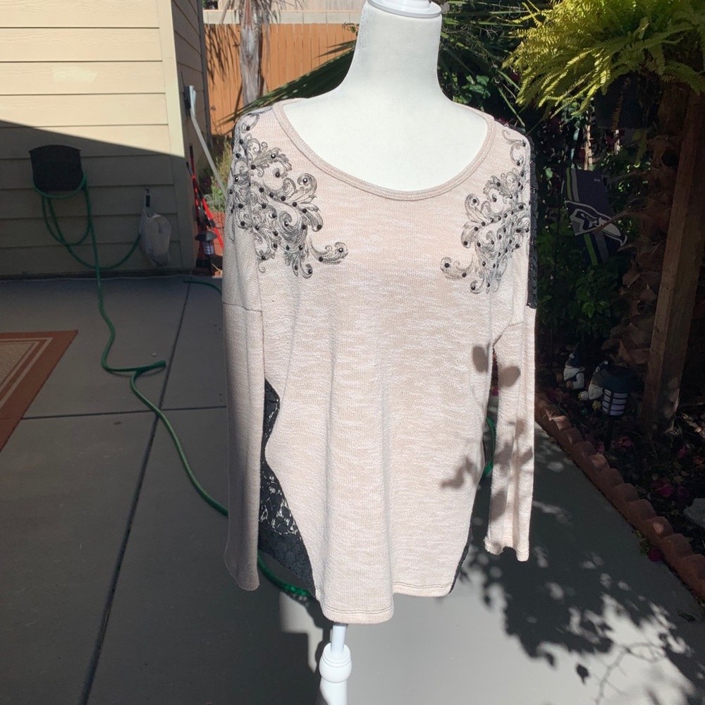 Tan and black light sweater